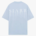 Baby blue Siarr Relaxed Drip Tee with white dripping text design on back