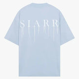 Baby blue Siarr Relaxed Drip Tee with white dripping text design on back