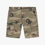 Siarr camo shorts in green with cargo pockets and belt loops, regular fit cotton material