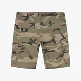 Siarr camo shorts green with cargo pockets and belt loops in regular fit cotton fabric