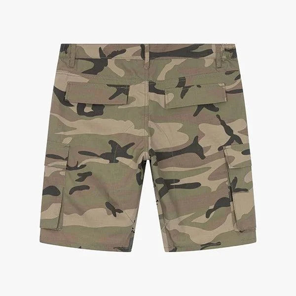 Siarr camo shorts green with cargo pockets and belt loops in regular fit cotton fabric