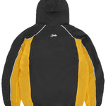 Corteiz Spring Jacket in black and yellow with hood.