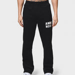 Black ANNIE HOOD APPLIQUE JOGGERS in relaxed fit with 500gsm brushback cotton fabric