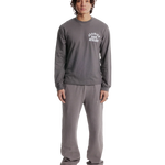 Jeanius Bar Atelier varsity long sleeve grey and white t-shirt with relaxed boxy fit and ribbed collar