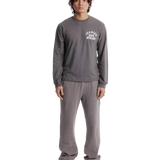 Jeanius Bar Atelier varsity long sleeve grey and white t-shirt with relaxed boxy fit and ribbed collar