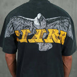 Siarr Eagle Tee vintage black graphic t-shirt with distressed eagle print and relaxed fit
