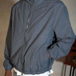 Siarr Cold Wash Windbreaker blue and grey nylon jacket with 2-way zip and side slit pockets