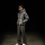 Siarr Translucent Ripstop charcoal puffer jacket with full zip and side pockets