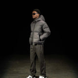 Siarr Translucent Ripstop charcoal puffer jacket with full zip and side pockets