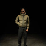 Siarr Translucent Ripstop Khaki puffer jacket with full zip and side pockets