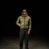 Siarr Translucent Ripstop Khaki puffer jacket with full zip and side pockets