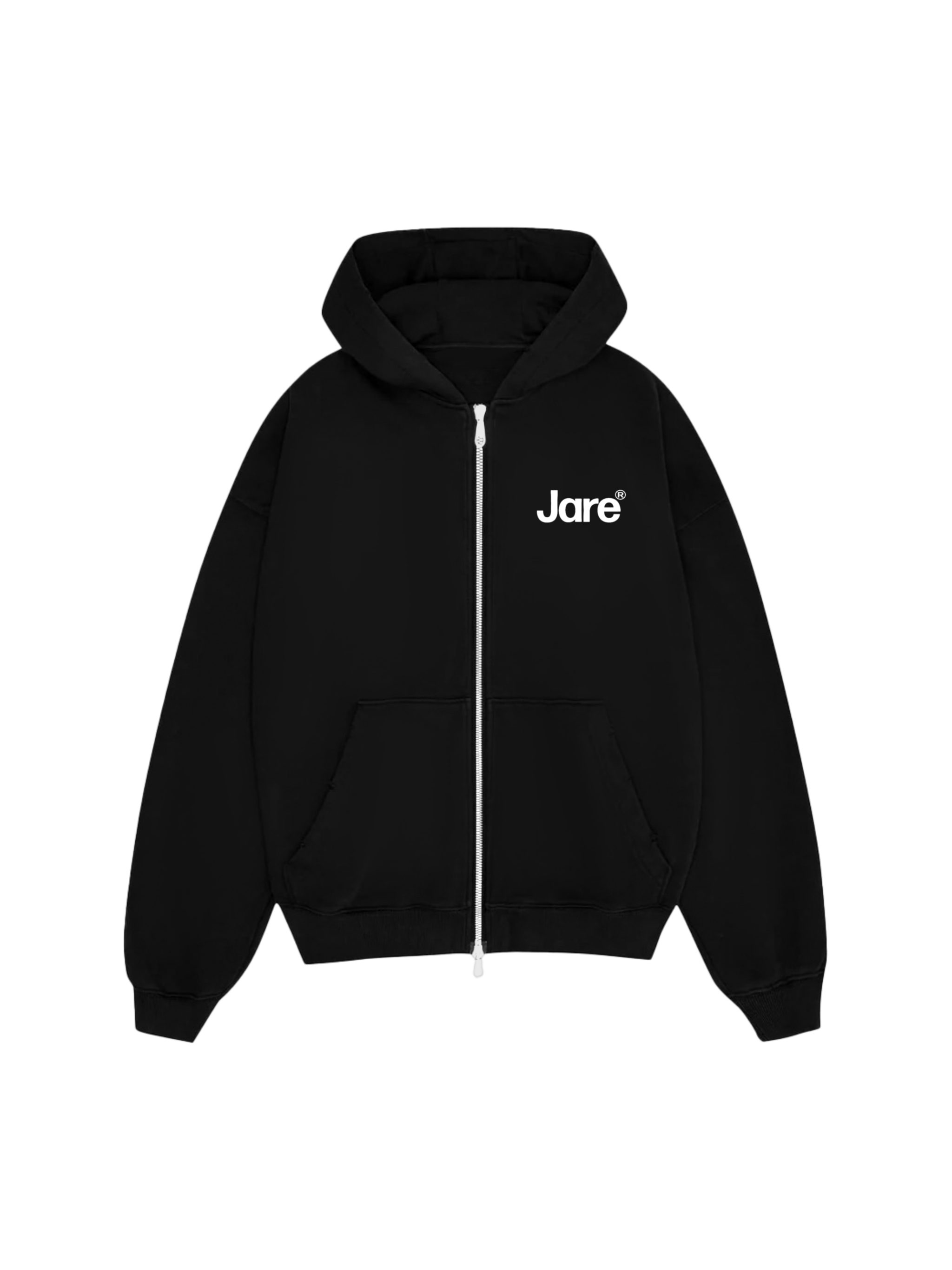 Jare Crew Zipper black sweatshirt front view