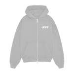 Jare Crew Zipper grey sweatshirt close-up