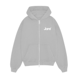 Jare Crew Zipper grey sweatshirt close-up