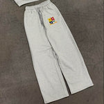 Light grey Five Questions Rugby joggers with logo embroidery and drawstring waistband