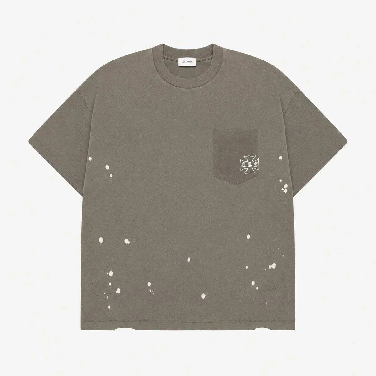 Askyurself stained pocket T-shirt vintage brown Acne Studios style