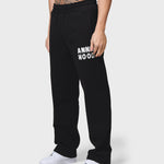 Black ANNIE HOOD APPLIQUE JOGGERS in relaxed fit made from 500gsm brushback cotton