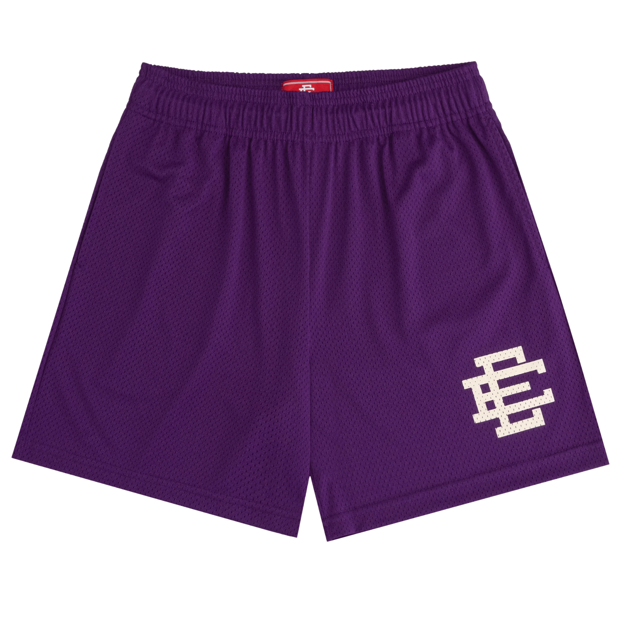 Eric Emanuel EE Basic Shorts in Grape and Off White colors