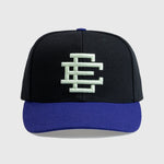 Eric Emanuel EE Basic Hat in black and purple color scheme