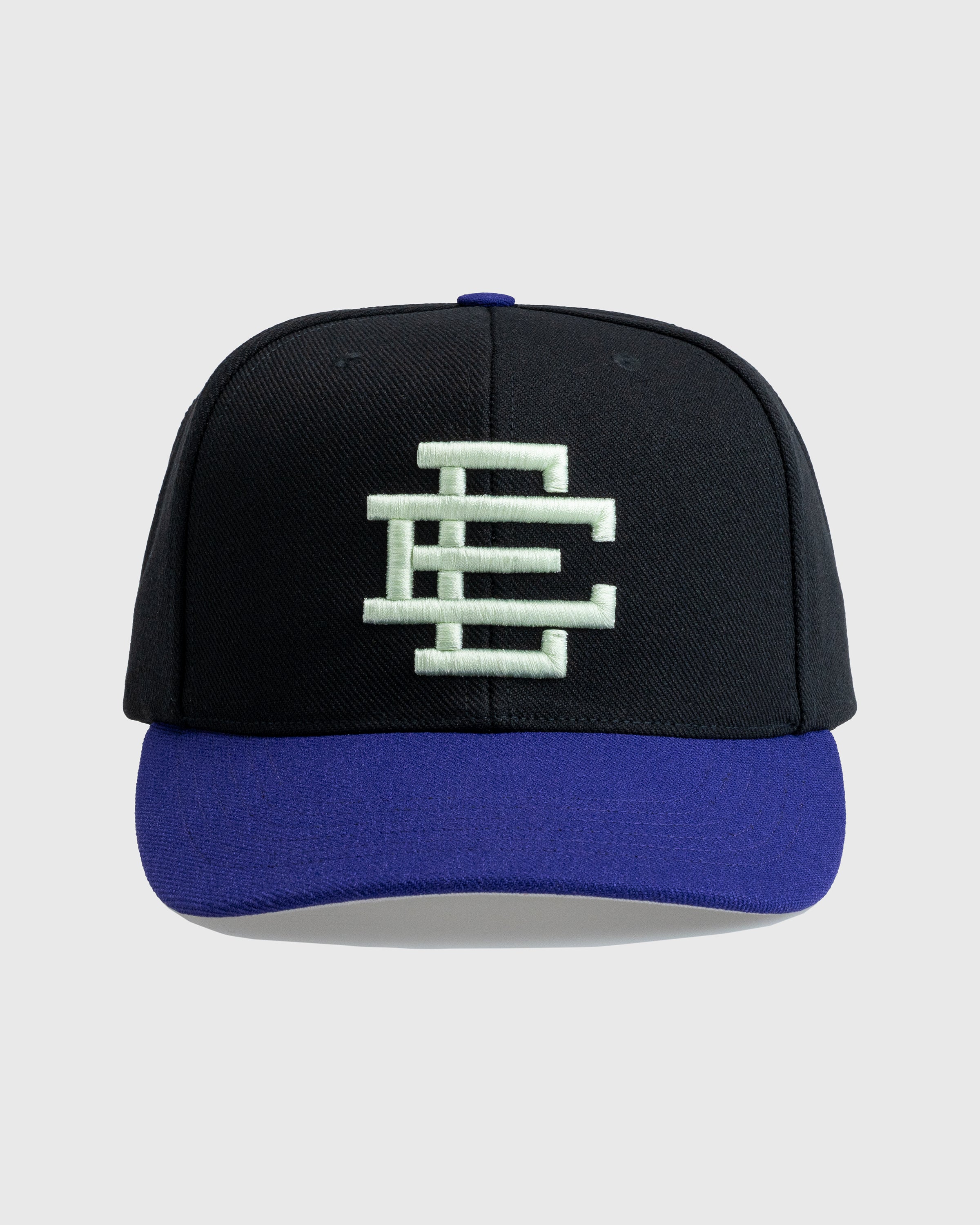 Eric Emanuel EE Basic Hat in black and purple color scheme