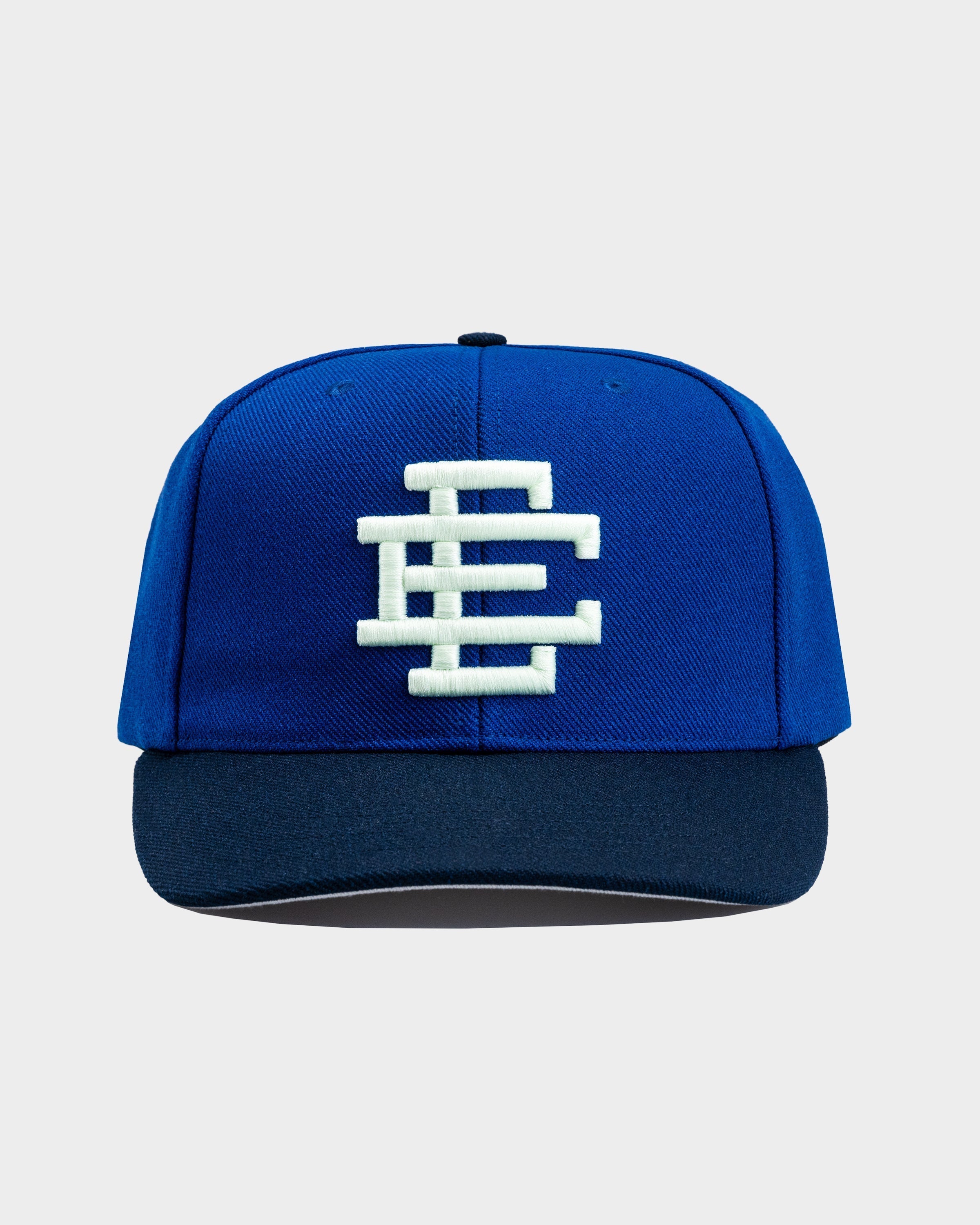 Eric Emanuel EE Basic Hat in blue and off white color design