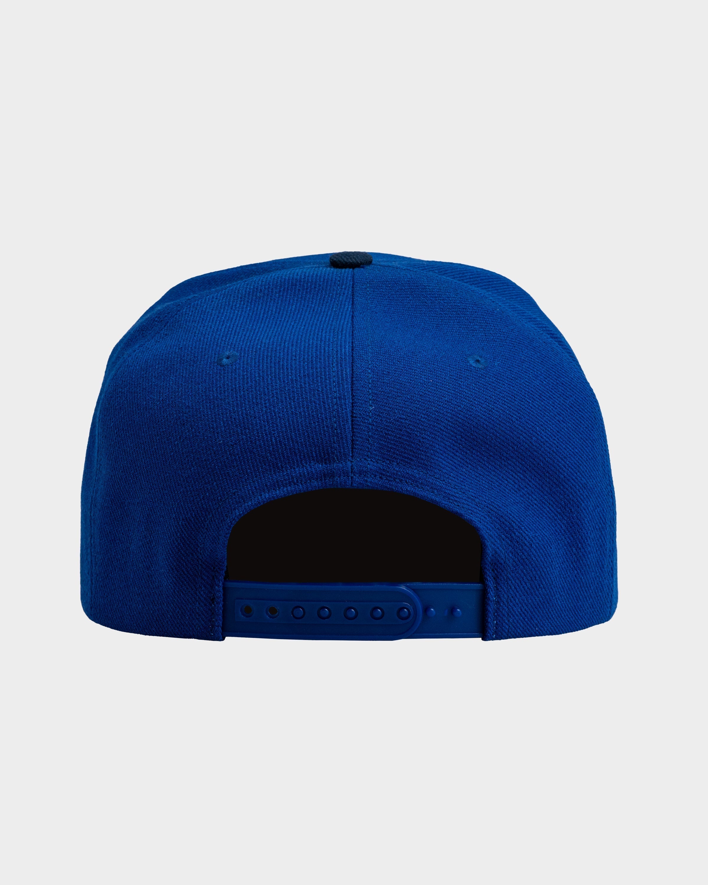 Eric Emanuel EE Basic Hat in blue and off white color design
