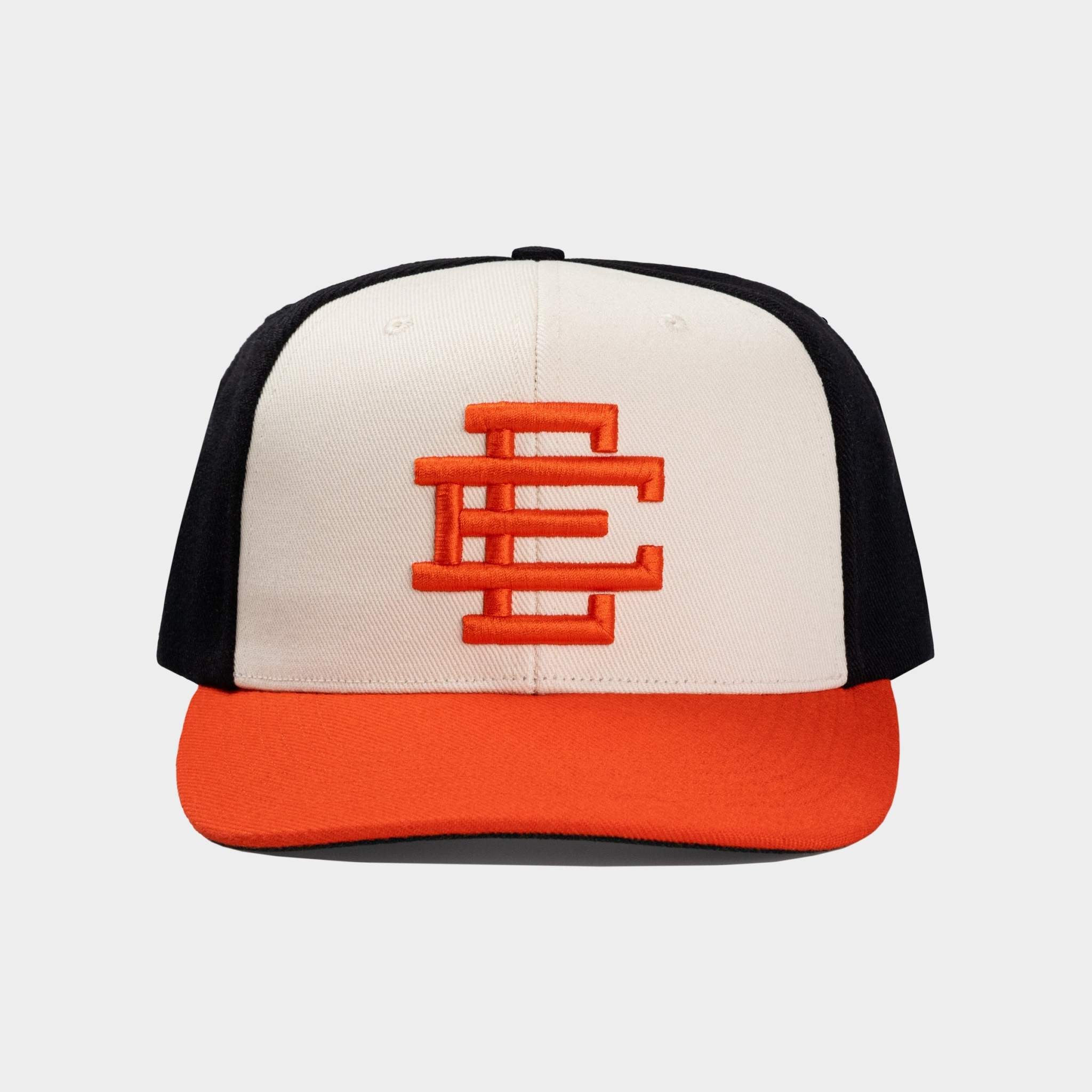 Eric Emanuel EE Basic Hat in off white with orange logo detail