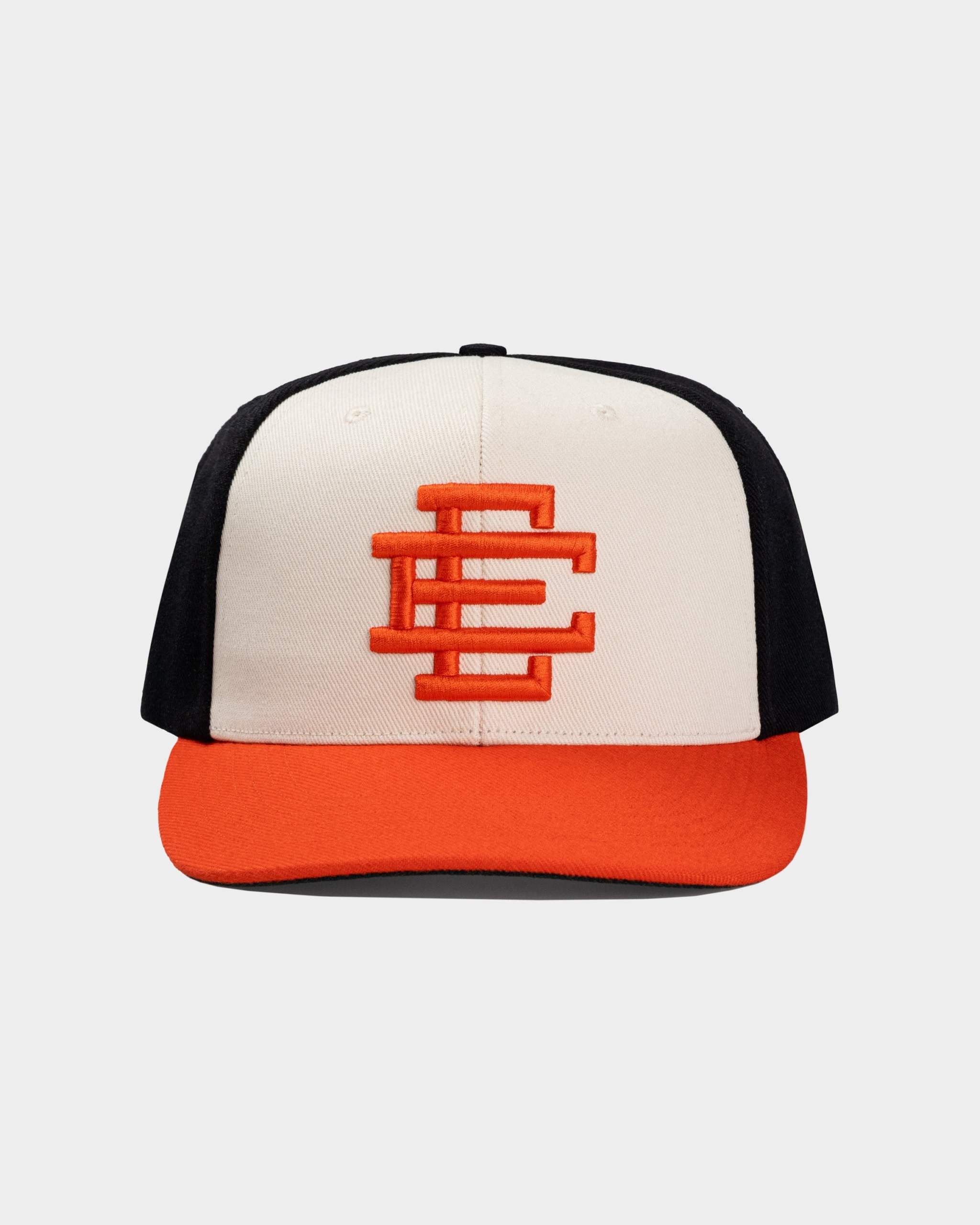 Eric Emanuel EE Basic Hat in off white with orange logo detail