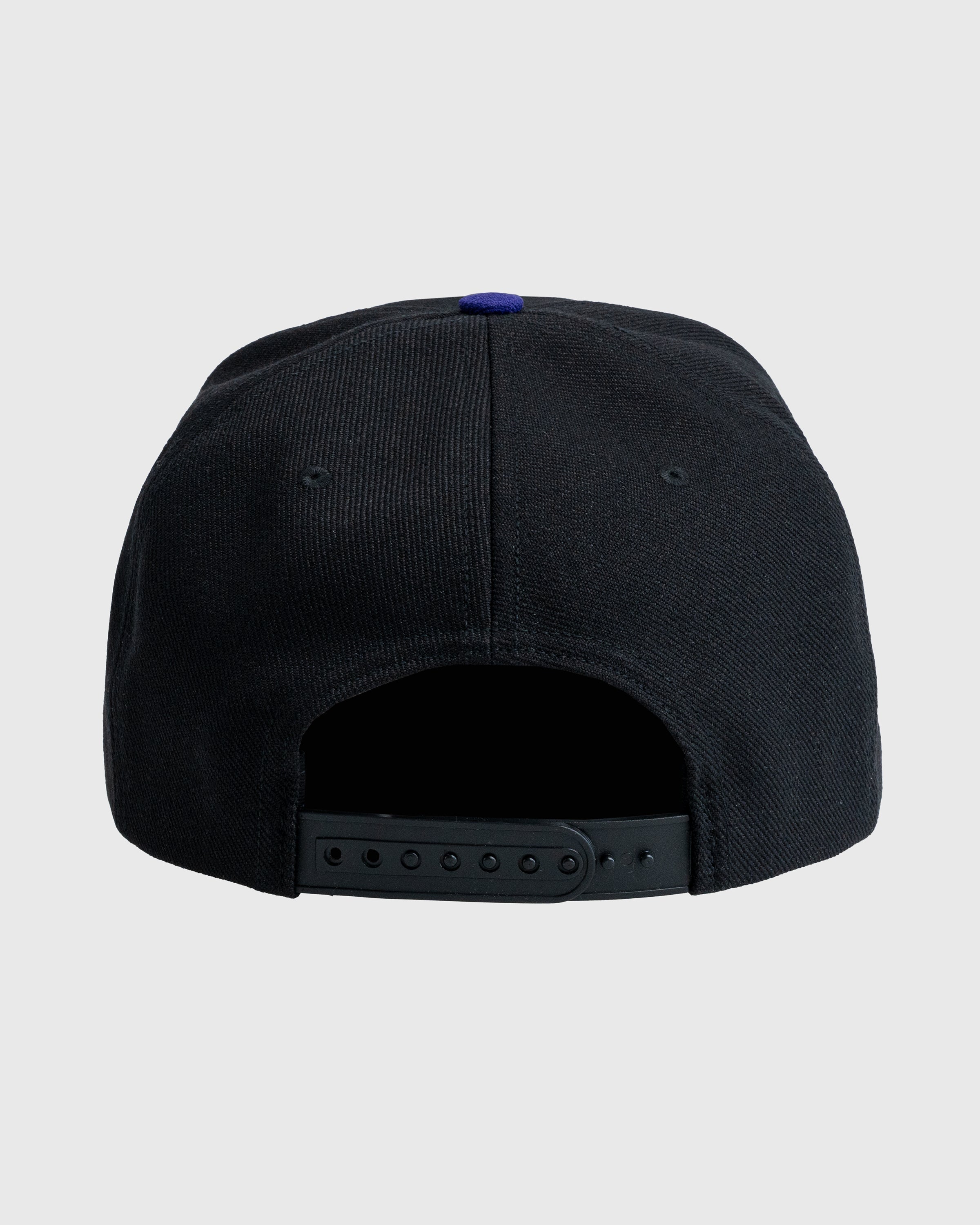 Eric Emanuel EE Basic Hat in black and purple color scheme