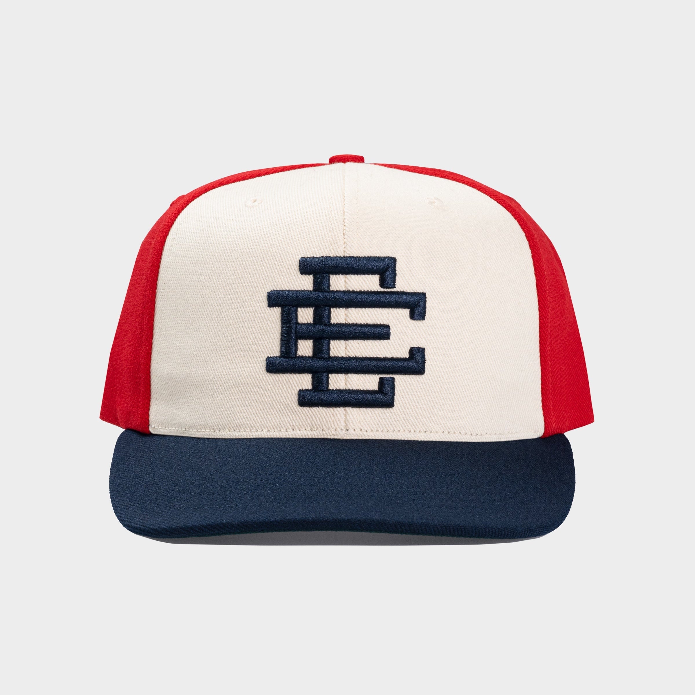 Eric Emanuel EE Basic Hat in Off White, Navy, and Red colors
