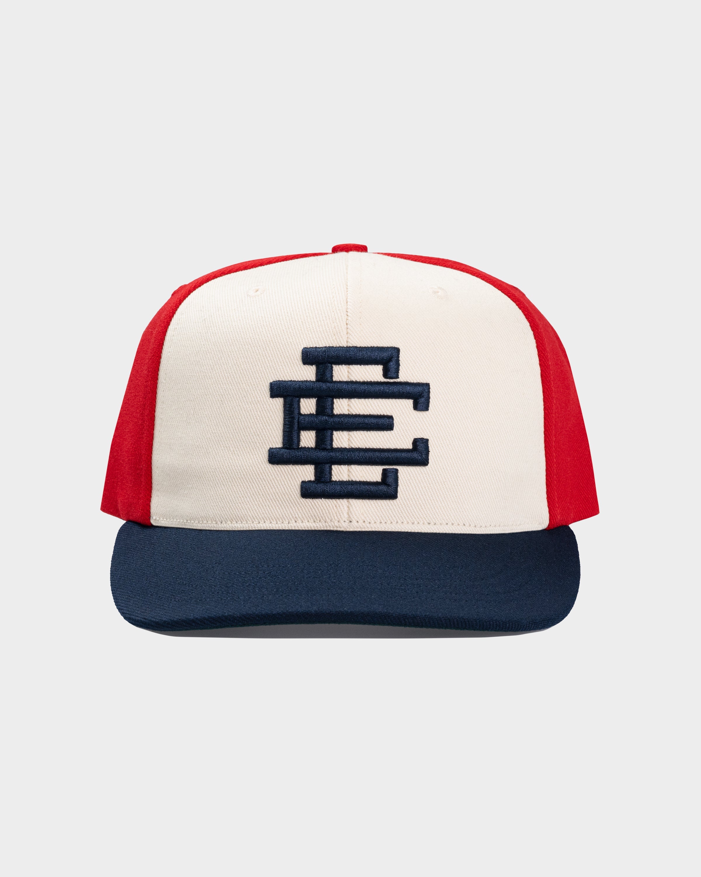 Eric Emanuel EE Basic Hat in Off White, Navy, and Red colors