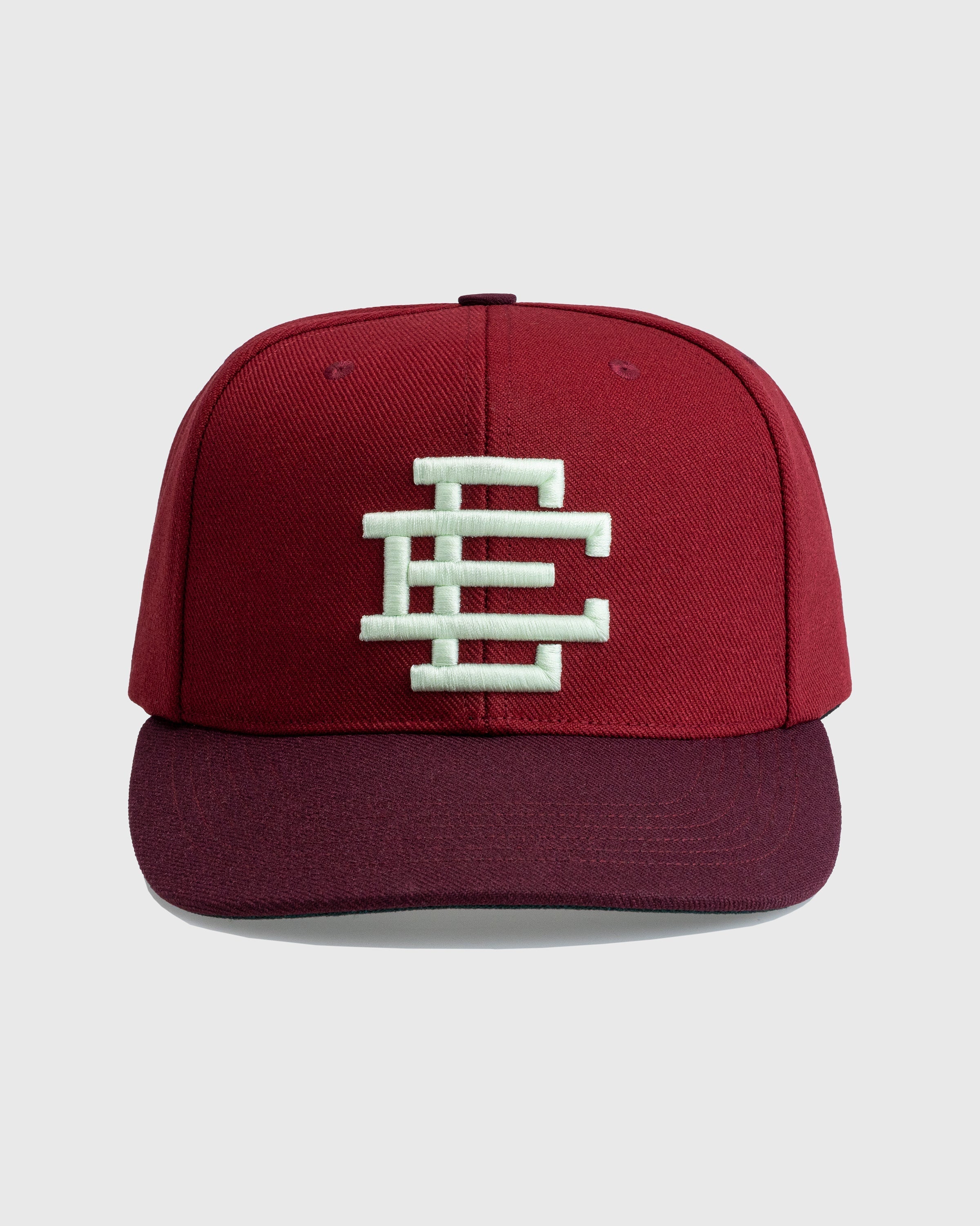 Eric Emanuel EE Basic Hat in burgundy and off white colors