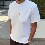 Studio By Charles White Studio Pocket Tee front view on white background