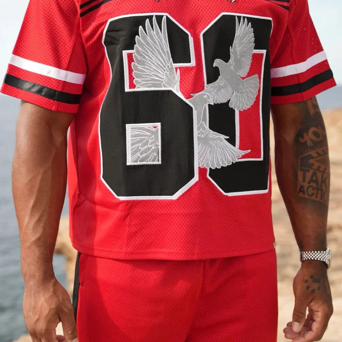 Red Last Lesson Eagle Jersey with number 69 and eagle design