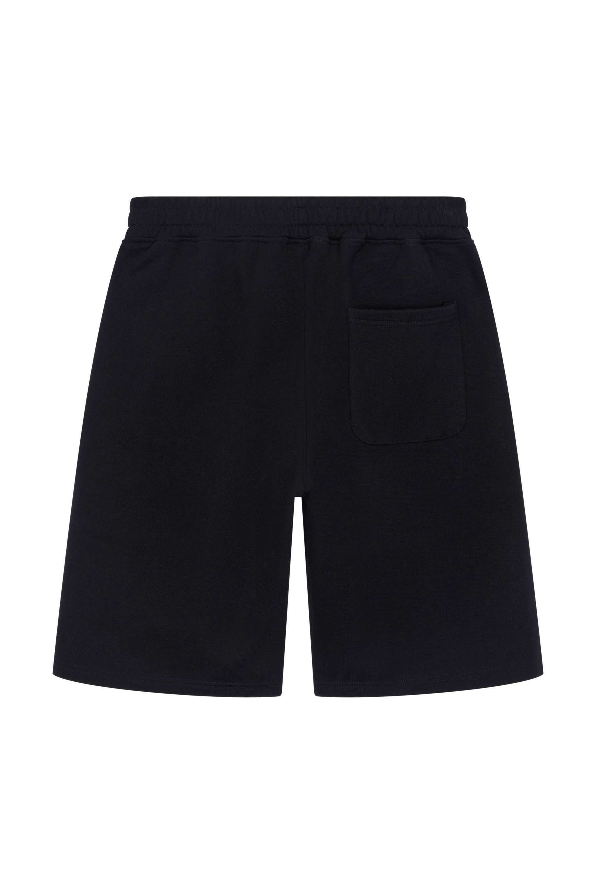 Black Siarr Puff Shorts with elastic waistband and pockets, regular fit cotton material.