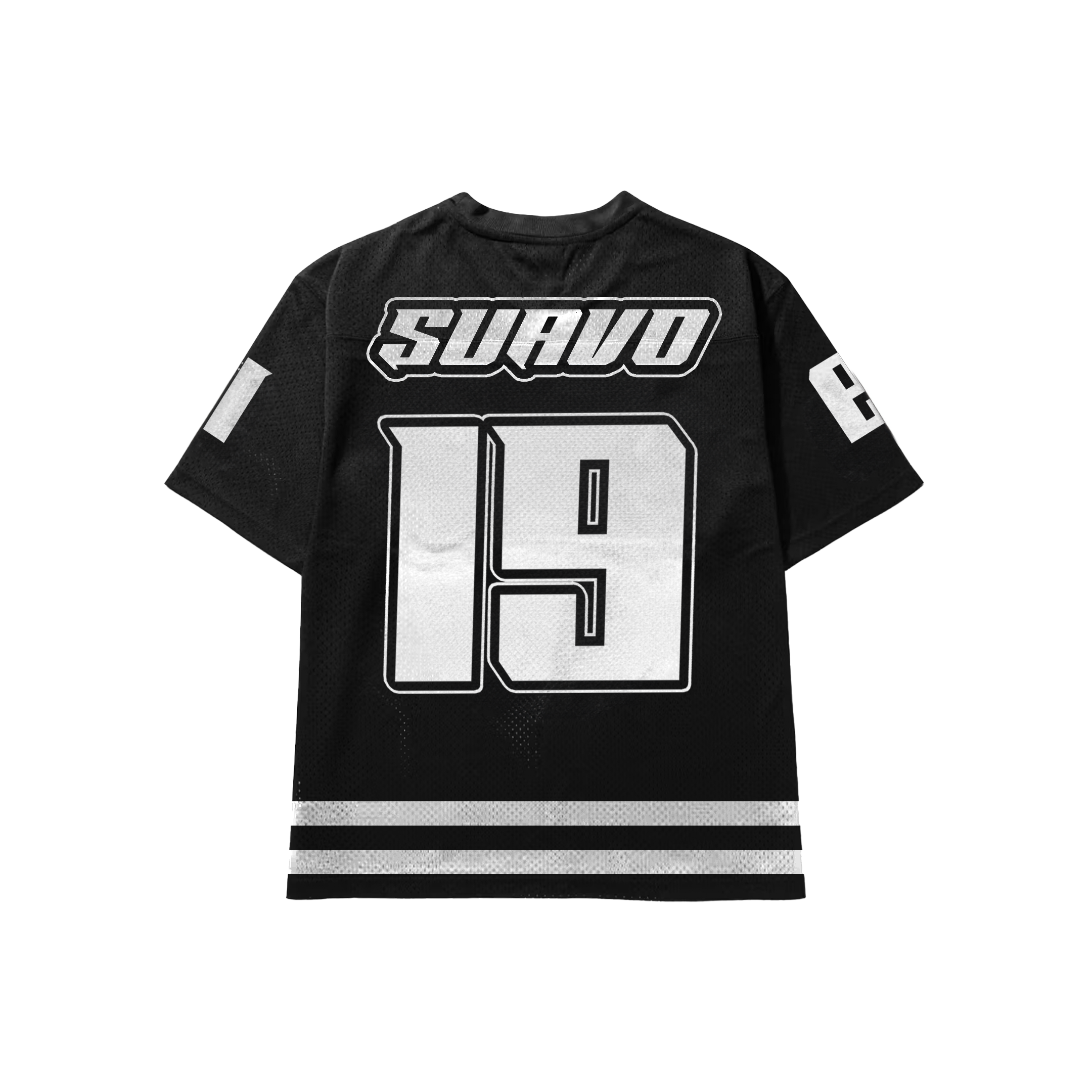 Suavo World Eagle Mesh Jersey Black with bold number 19 design.