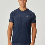 Reprimo Axis T-Shirt navy seamless athletic fit with reflective details