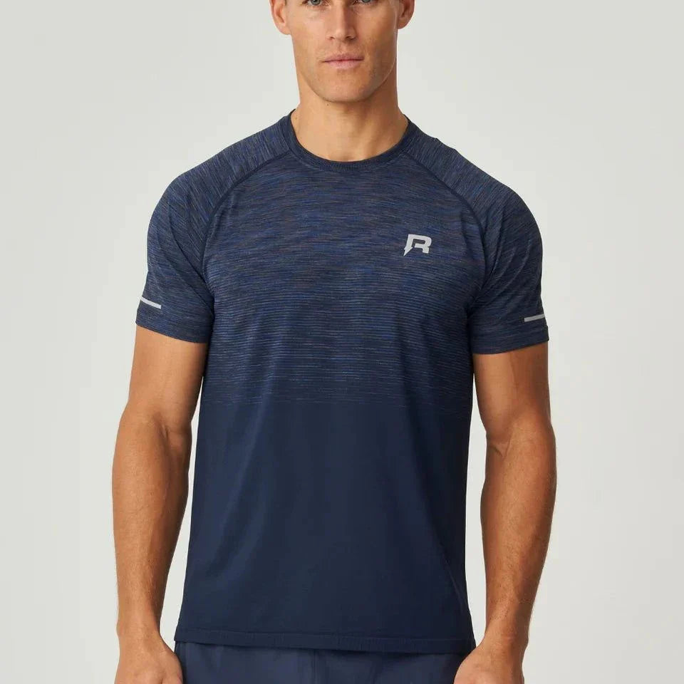 Reprimo Axis T-Shirt navy seamless athletic fit with reflective details