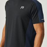 Reprimo Nova T-Shirt black and navy duo-tone athletic tee with reflective details and heat-sealed seams