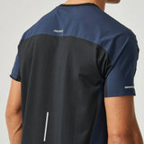 Back view of Reprimo Nova T-Shirt in black and navy with reflective detailing and heat-sealed seams.