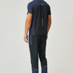 Men's Reprimo Nova T-Shirt in black and navy with duo-tone design, heat-sealed seams, and reflective details for athletic wear