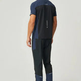 Men's Reprimo Nova T-Shirt in black and navy with duo-tone design, heat-sealed seams, and reflective details for athletic wear