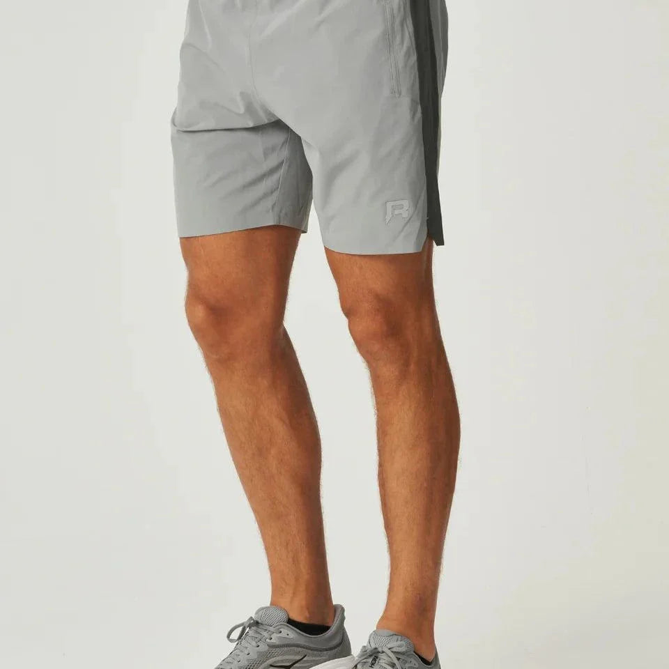 Lightweight breathable slate Reprimo Nova Shorts with ergonomic fit and adaptive waistband for active performance