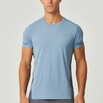 Reprimo Vortex T-Shirt in dusky blue with ergonomic panels and lightweight fabric for athletic performance