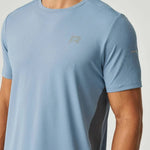 Reprimo Vortex T-Shirt in dusky blue with ergonomic paneling and lightweight performance fabric for active wear