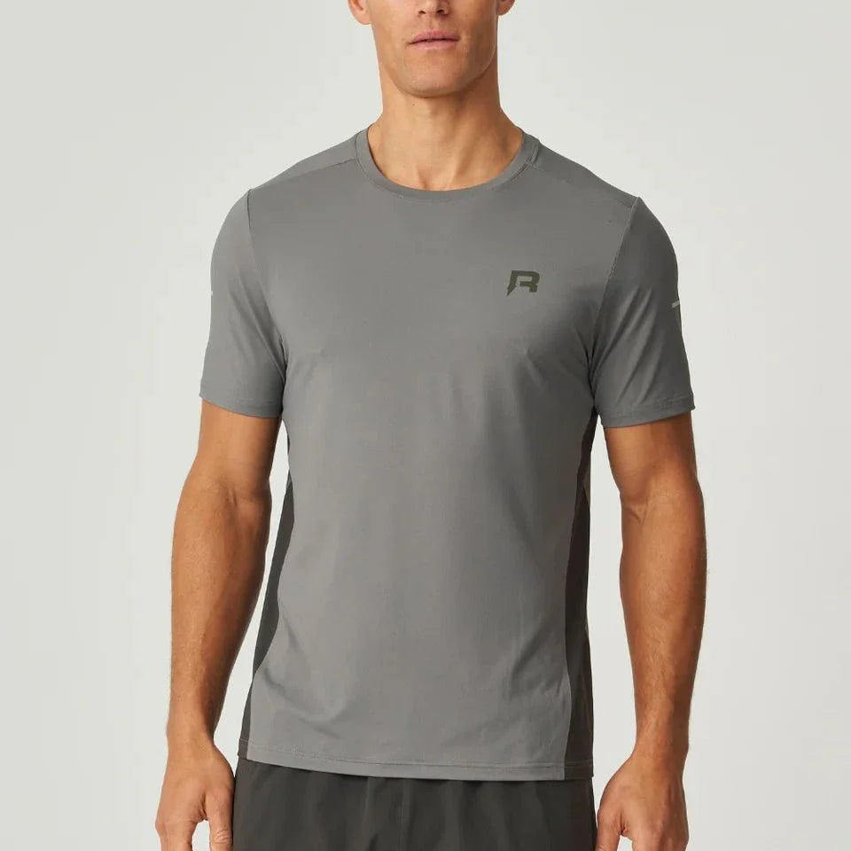 Reprimo Vortex T-Shirt in dark grey with ergonomic panels and lightweight performance fabric for athletic wear