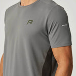 Reprimo Vortex T-Shirt in olive and dark grey with ergonomic panels and lightweight performance fabric.