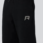 Black Reprimo Collective Joggers with adjustable waistband and reflective logo on brushed-back jersey fabric