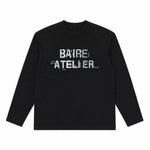 Baire Atelier striped black long sleeve tee with brushstroke design