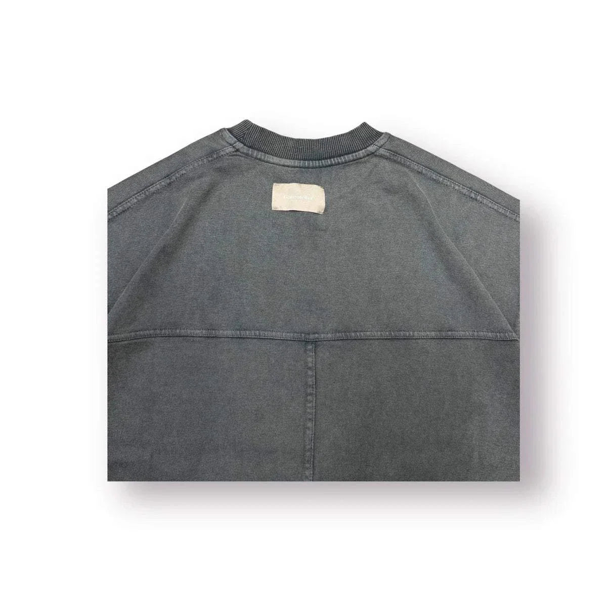 Baire Atelier Blank Tee charcoal heavyweight cotton relaxed fit with custom back paneling and label